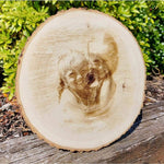 Engraved log slice