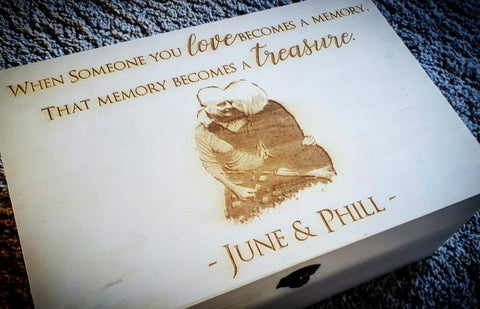 Memorial personalised photo memory box