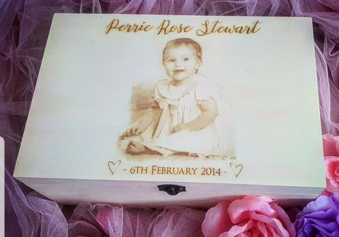 Baby personalised photo memory box