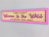 Welcome to the world Wall Plaque Sign JANUARY DISPATCH
