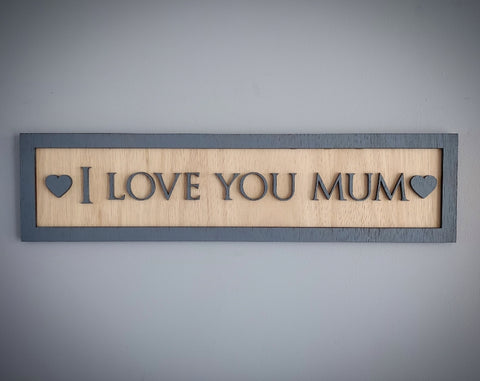 Personalised wooden 'I Love You' Wall Plaque
