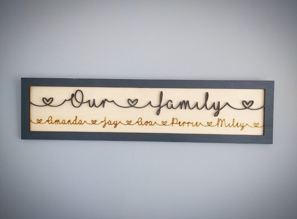 Personalised 'Our Family' Wall Plaque Sign – Personalised Wooden