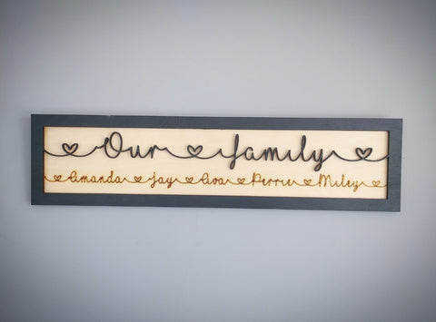 Personalised 'Our Family' Wall Plaque Sign