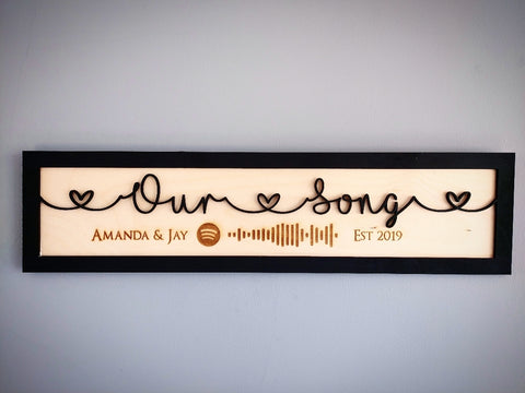 Spotify Code Our Song Wall Sign