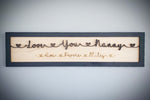 Personalised 'We Love You' Heart Design Wall Plaque Sign
