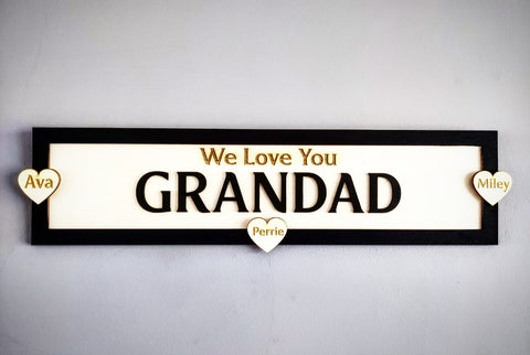 Personalised Love You Hearts Wall Plaque Sign