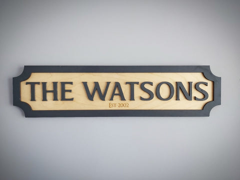 Personalised Family Surname Wall Plaque Street Sign