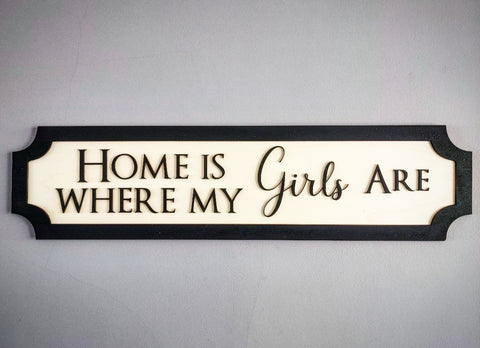 Wall sign Home is where my...