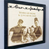 Our Family Engraved photo 3D wooden wall sign