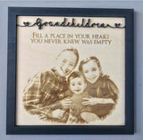 Grandchildren Engraved photo 3D wooden wall sign
