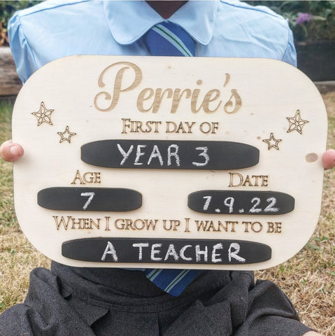 Personalised First day of school Sign Style 2