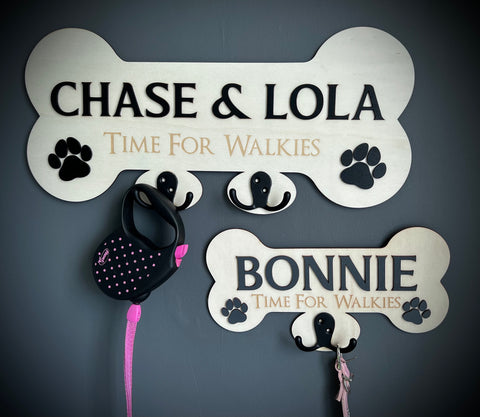Personalised wooden Dog Lead Plaque